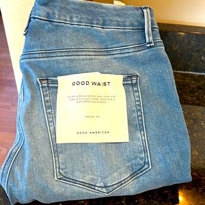 Good American high rise ankle jeans